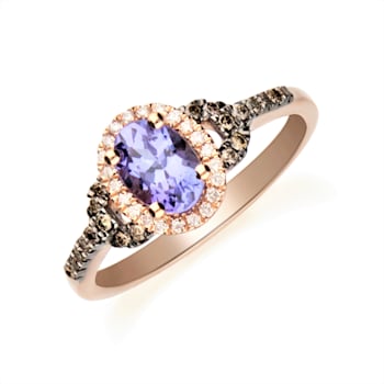 Gin & Grace 10K Rose Gold Real Diamond Ring (I1) with Genuine Morganite