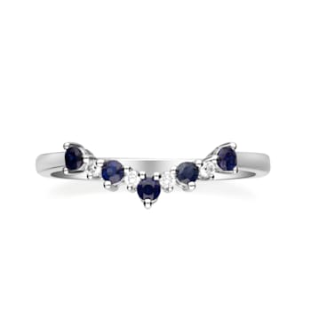 Gin & Grace 14K White Gold Natural Blue Sapphire With Real Diamond
(I1) Ring