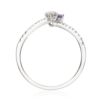 Gin & Grace 14K White Gold Tanzanite and Diamond Ring (I1)