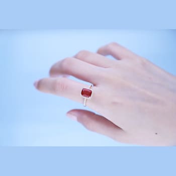 Gin & Grace 14K Yellow Gold Natural Fire Opal & Real Diamond
(I1) Ring