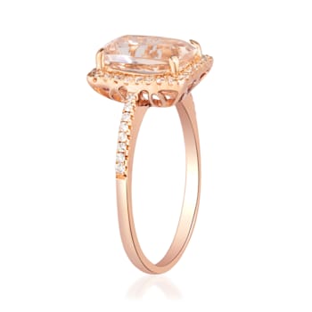 Gin & Grace 10K Rose Gold Morganite and Diamond Ring