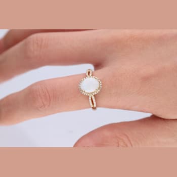 Gin & Grace 14K Yellow Gold Natural Opal Diamond (I1) Twirl Ring