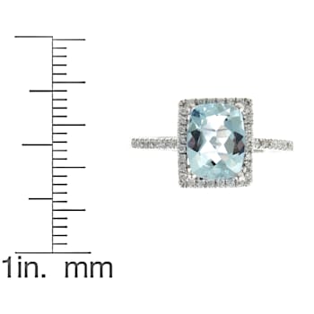 Gin & Grace 14K White Gold 1.75Ct Aquamarine & Diamond Ring