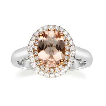 Gin & Grace 14k Two Tone Gold Morganite and Diamond Ring