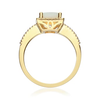 Gin & Grace 14K Yellow Gold Natural Opal & Diamond Engagment
Band Style Ring