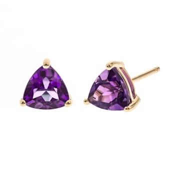 Gin & Grace 14K Yellow Gold Stud Earring with Amethyst