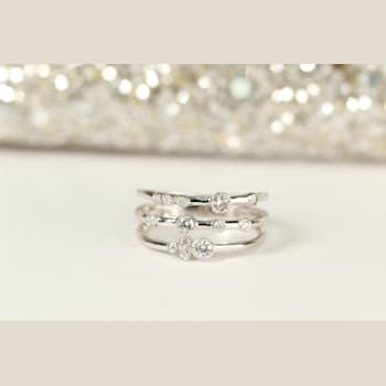 Gin & Grace 18K White Gold Real Diamond Ring (I1)