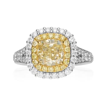 Gin & Grace 18K White Gold Real Diamond Ring (I1) with Natural
Yellow Diamond