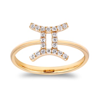Gin & Grace 10K Yellow Gold Real Diamond Ring (I1)