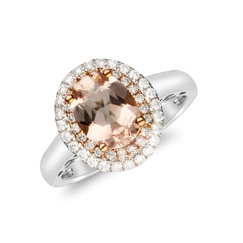 Gin & Grace 14k Two Tone Gold Morganite and Diamond Ring