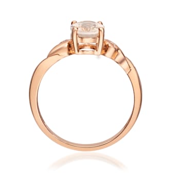 Gin & Grace 10K Rose Gold Morganite and Diamond Engagement Ring
