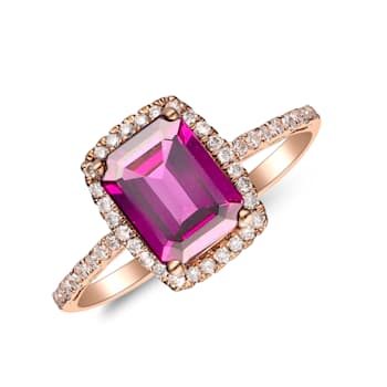 Gin & Grace 10K Rose Gold Raspberry color Natural Rhodolite Garnet
Diamond (I1)