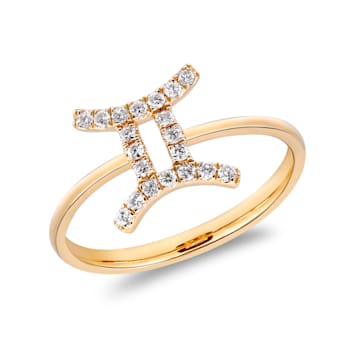 Gin & Grace 10K Yellow Gold Real Diamond Ring (I1)