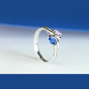 Gin & Grace 14K White Gold Real Diamond Ring (I1) with Natural Pink
Sapphire & Sapphir
