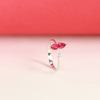 Gin & Grace 18K White Gold Ruby and Diamond Ring