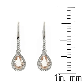 Gin & Grace 14K White Gold Natural Diamond I1 Lever Back Dangle
Earring Genuine Morganite