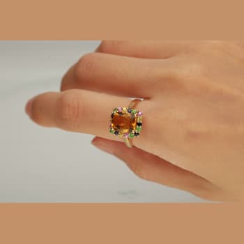Gin & Grace 10K Yellow Gold  Citrine  with Citrine Tsavorite and Multi-Sapphire