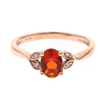 Gin & Grace 10K Rose Gold Natural Fire Opal & Real Diamond
Eternity Ring