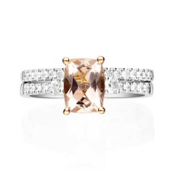 Gin & Grace 14K Two-Tone Gold Natural Morganite With Real Diamond
(I1) Ring