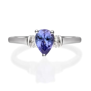 Gin & Grace 10K White Gold Tanzanite with Diamond  Ring