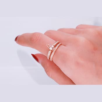 Gin & Grace 14K Rose Gold Morganite with Diamond (I1) Ring