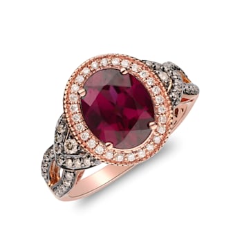 Gin Grace 14K Rose Gold Real Diamond Ring (I1) with Raspberry color
Natural Rhodolite Garnet