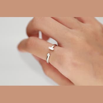 Gin & Grace 18K White Gold Natural White Diamond Ring