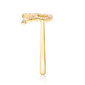 Gin & Grace 10K Yellow Gold Real Diamond Ring (I1)