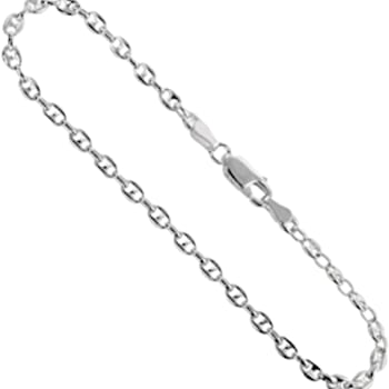 Sterling Silver 16 Inch Mariner Link Chain, 3mm.