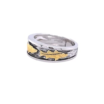 Sterling Silver Triple Catch Fish Ring