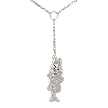 Sterling Silver Lariat Style Bass Necklace