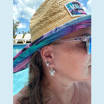 Sterling Silver Sea Turtle Stud Earrings.