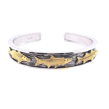 Sterling Silver Triple Catch Cuff Bracelet