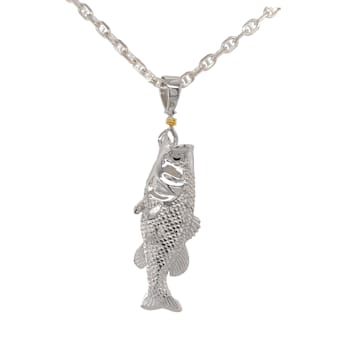 Sterling Silver Bass Pendant.