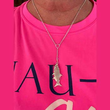 Sterling Silver Lariat Style Tarpon Necklace
