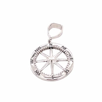 Sterling Silver Compass Pendant.