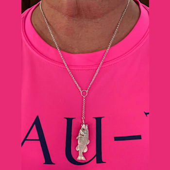 Sterling Silver Lariat Style Bass Necklace