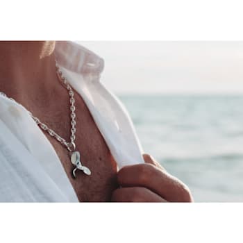 Sterling Silver Propeller Pendant with Polished Finish.