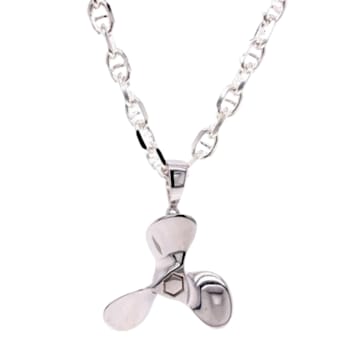 Sterling Silver Propeller Pendant with Polished Finish.