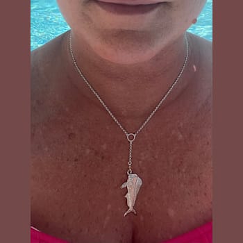 Sterling Silver Lariat Style Mahi Necklace