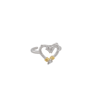 Sterling Silver Fishing Hook Heart Toe Ring.