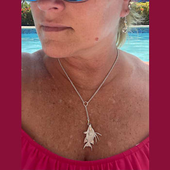 Sterling Silver Lariat Style Hogfish Necklace