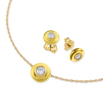 Belle Ciambelle-18K YG studs set with 0.10ctw diamonds and yellow
citrine doughnut.