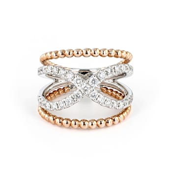 Round Diamond Fashion 14K Two-tone Gold Ring