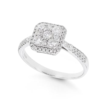 Round Diamond 14K White Gold Ring