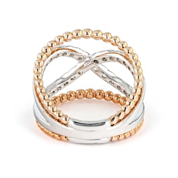 Round Diamond Fashion 14K Two-tone Gold Ring