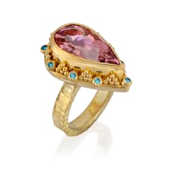 22kt & 18kt gold ring with Morganite and Diamonds  