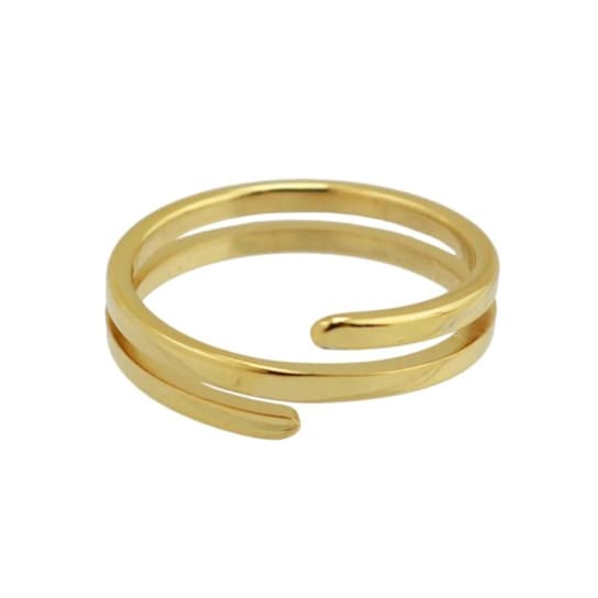 REBL Blur 18K Yellow Gold Over Hypoallergenic Steel Ring
