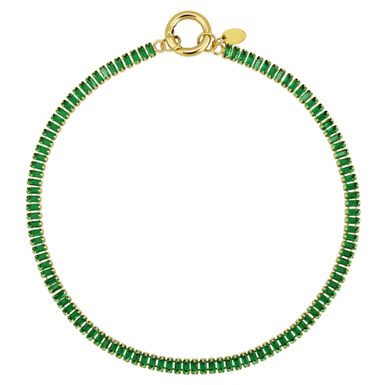 Hazel Green CZ 18K Hypoallergenic Steel Necklace