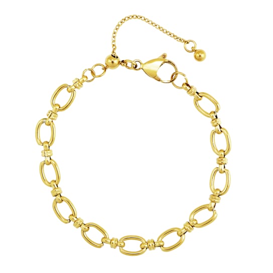 REBL Luna 18K Yellow Gold Over Hypoallergenic Steel Collar Bone Bracelet